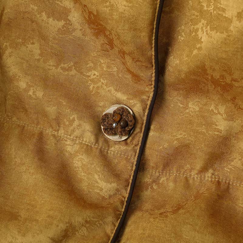 Buddha Stones Frog-button Dark Pattern Jacquard Women's Long Sleeve Thickened Jacket With Pockets - image 6