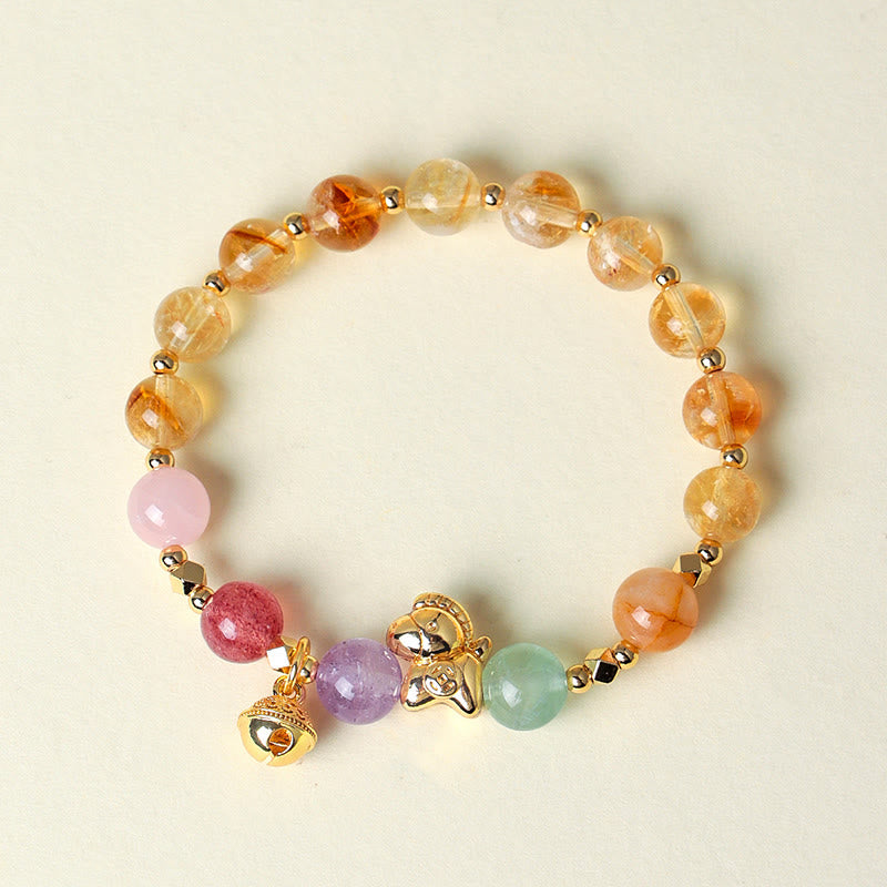 Buddha Stones Year Of The Horse Citrine Amethyst Various Crystals Protection Bracelet - image 6