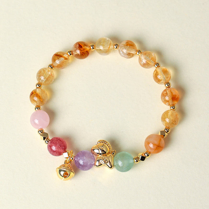 Buddha Stones Year Of The Horse Citrine Amethyst Various Crystals Protection Bracelet - image 6