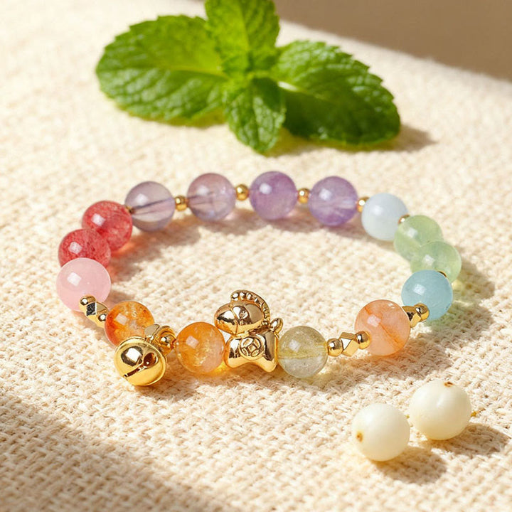 Buddha Stones Year Of The Horse Citrine Amethyst Various Crystals Protection Bracelet - image 2