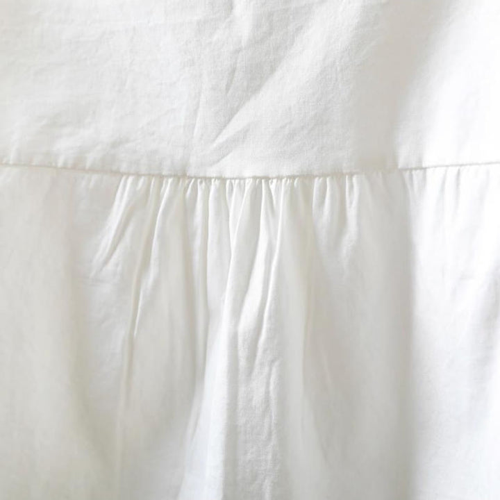 Buddha Stones Fall White Accordion Pleat Design Buttons Women's Cotton Long Sleeve Shirt - image 6