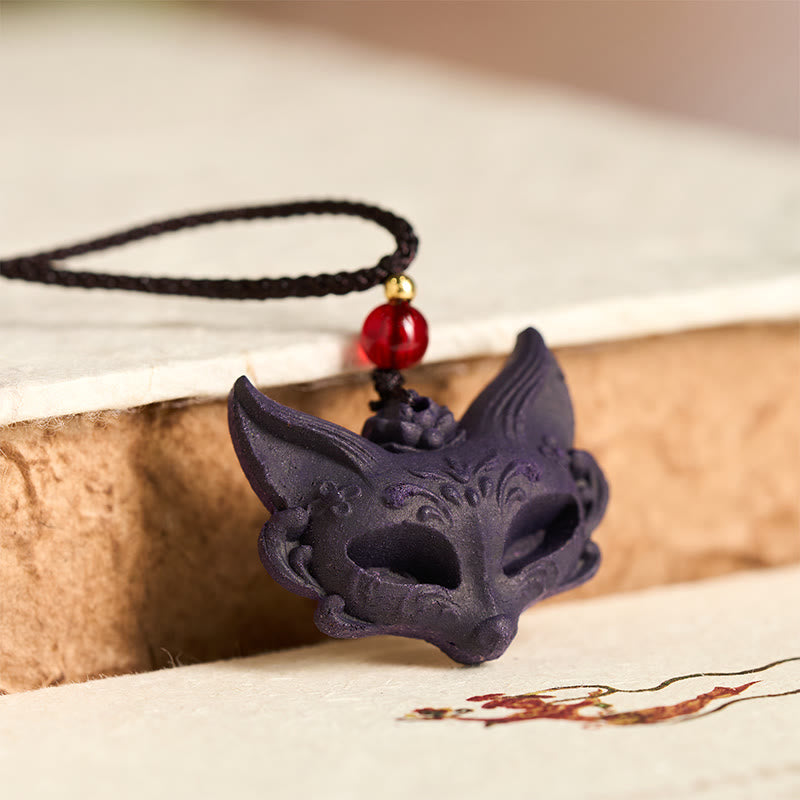 Buddha Stones Fox Mask Butterfly Taotie Peace Buckle Fortune Necklace Pendant - image 2