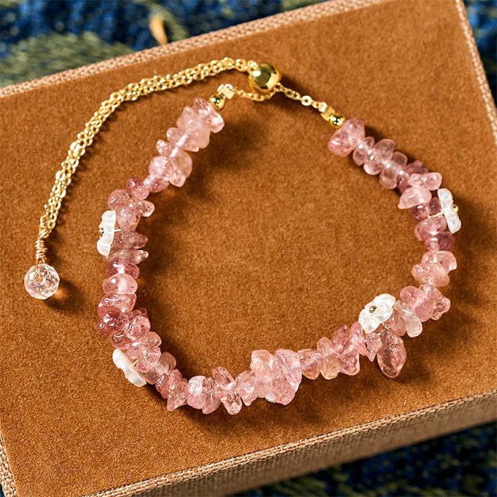 Buddha Stones Irregular Crystal Flower Design Amethyst White Crystal Balance Bracelet - image 44