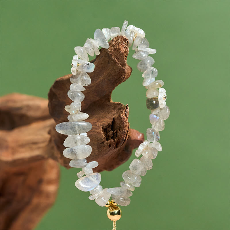 Buddha Stones Irregular Crystal Flower Design Amethyst White Crystal Balance Bracelet - image 18