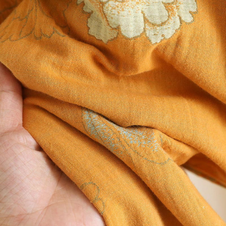 Buddha Stones 2pcs Frog-Button Printed Long Sleeve Cardigan Shirt Pants With Pockets Cotton Set  - image 9