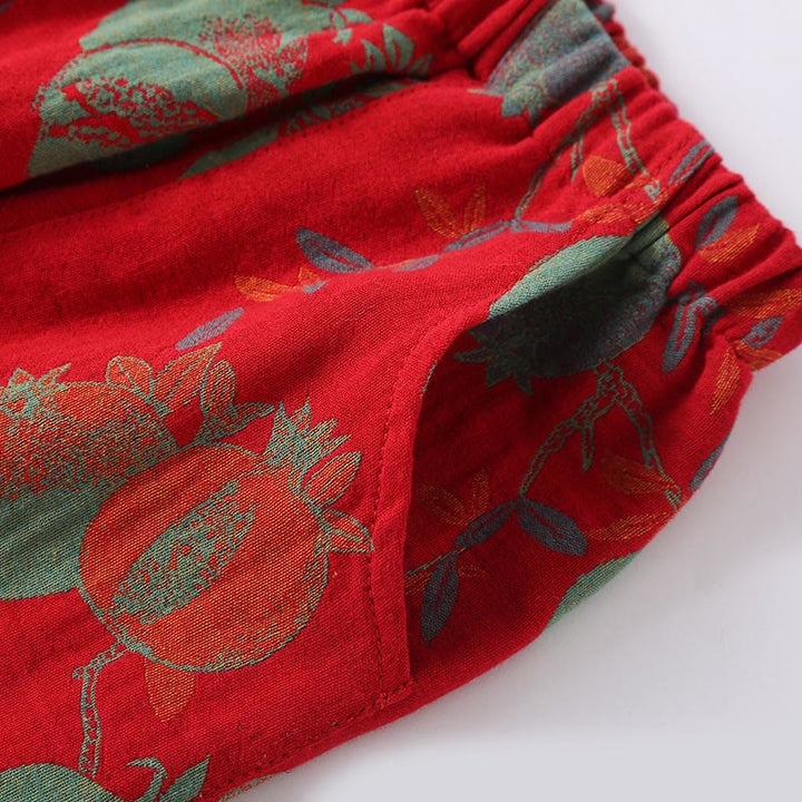 Buddha Stones 2pcs Patchwork Long Sleeve Frog-Button Shirt Pants With Pockets Pure Cotton Set  - image 11