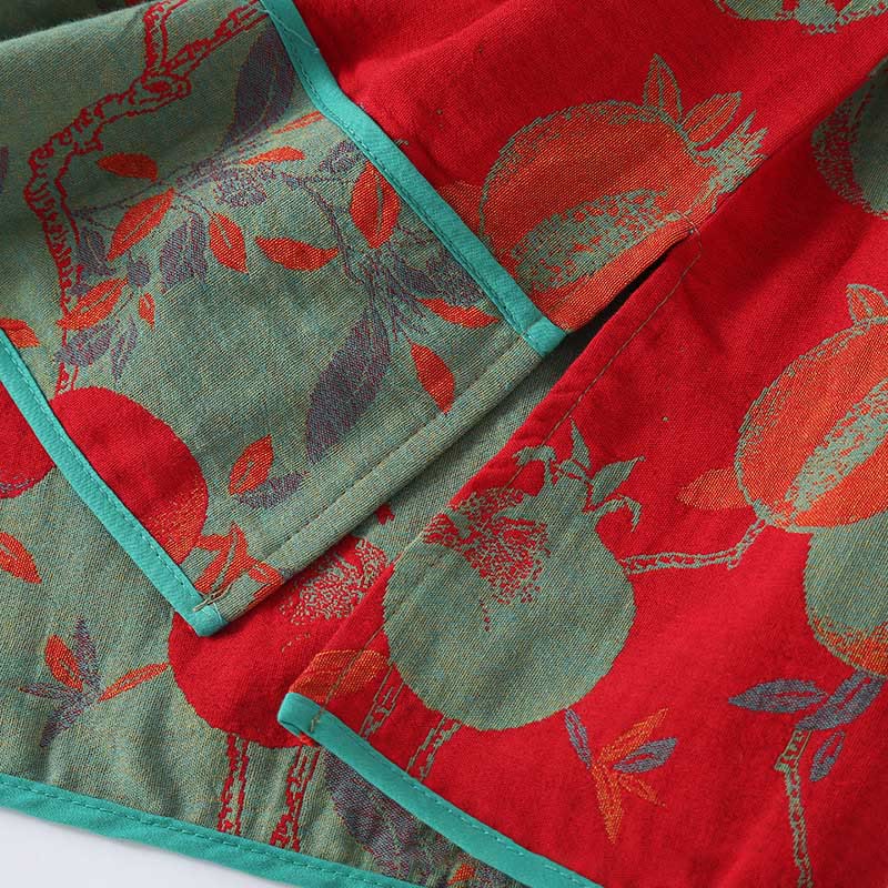 Buddha Stones 2pcs Patchwork Long Sleeve Frog-Button Shirt Pants With Pockets Pure Cotton Set  - image 9