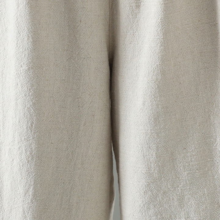 Buddha Stones Women's Pure Color Lace Patchwork Drawstring Thermal Cotton Pants With Pockets - image 21