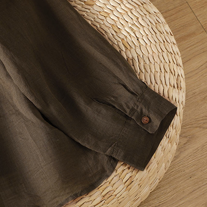 Buddha Stones Fall Commute Lapel Women's Long Sleeve Shirt With Pocket - image 16