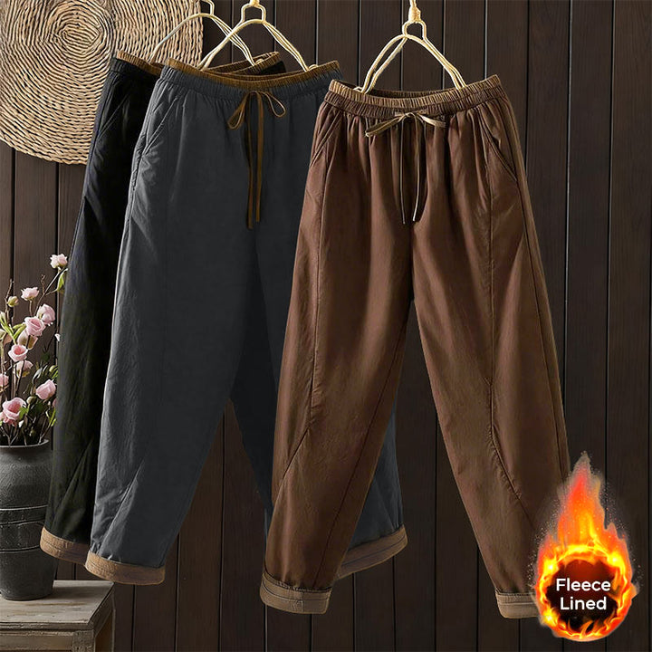 Buddha Stones Plain Cotton Women's Harem Thermal Pants With Pockets - image 0