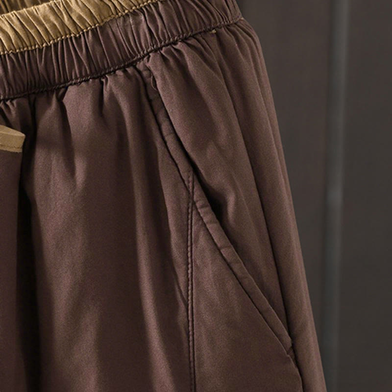 Buddha Stones Plain Cotton Women's Harem Thermal Pants With Pockets - image 13