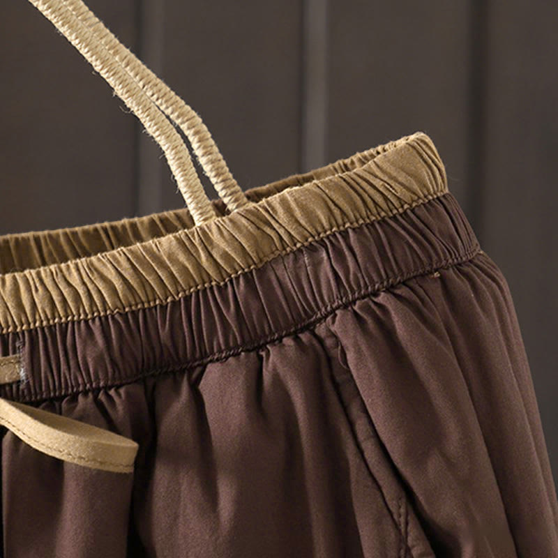 Buddha Stones Plain Cotton Fleece-lined Women's Harem Thermal Pants With Pockets - image 8