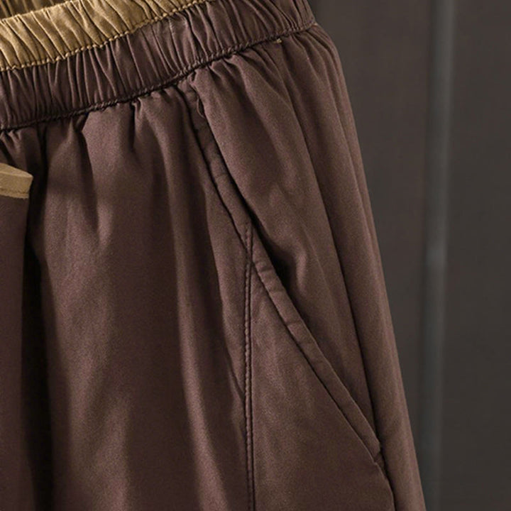 Buddha Stones Plain Cotton Fleece-lined Women's Harem Thermal Pants With Pockets - image 13