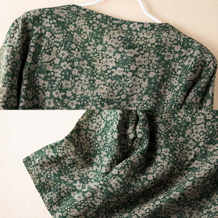 Buddha Stones Spring V-Neck Printed Floral Pattern Women's Long Sleeve Shirt - image 10