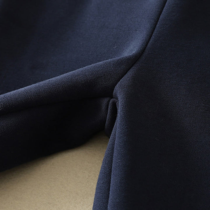 Buddha Stones Midnightblue Zipper Thermal Fleece-lined Women's Wide Leg Pants With Pockets - image 8