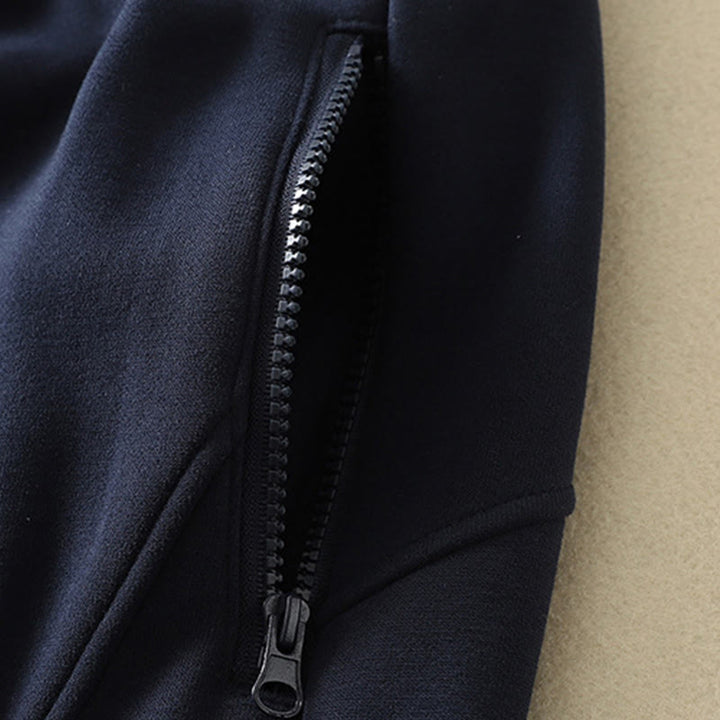 Buddha Stones Midnightblue Zipper Thermal Fleece-lined Women's Wide Leg Pants With Pockets - image 5