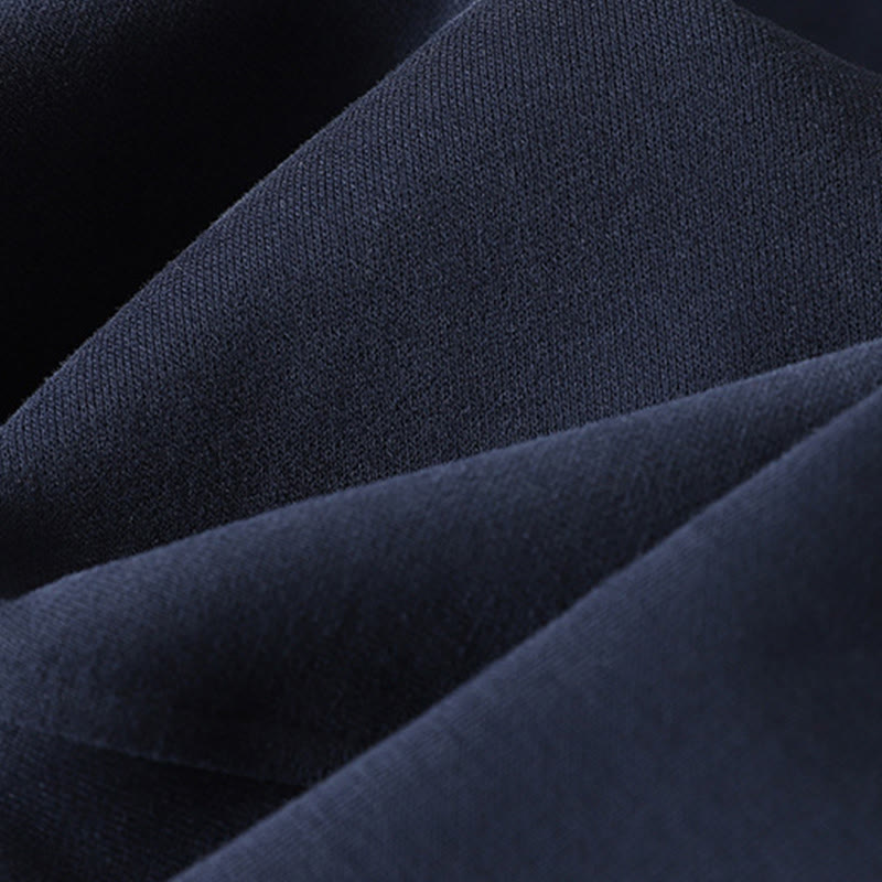 Buddha Stones Midnightblue Zipper Thermal Fleece-lined Women's Wide Leg Pants With Pockets - image 6