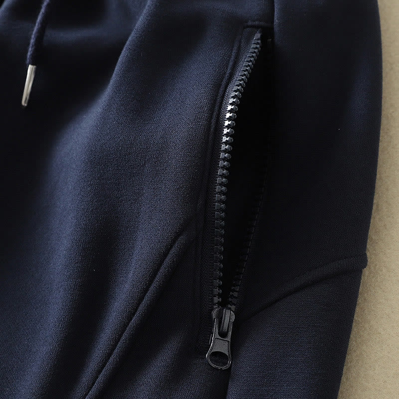 Buddha Stones Midnightblue Zipper Thermal Fleece-lined Women's Wide Leg Pants With Pockets - image 4