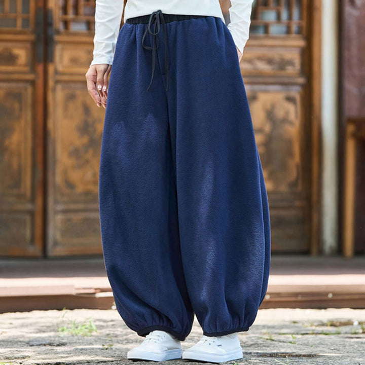 Buddha Stones Winter Men's Pure Color Elastic Cuff Design Cotton 9 Length Pants With Pockets - image 38