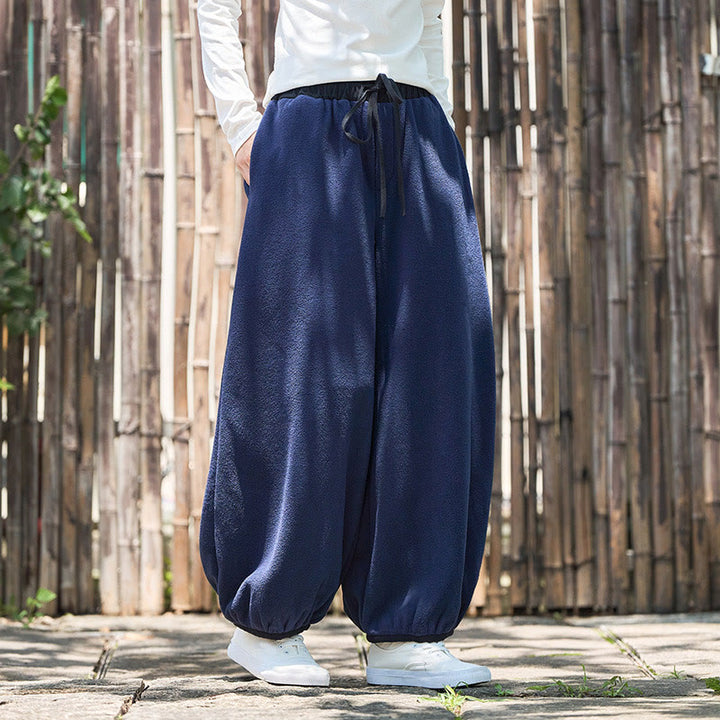 Buddha Stones Winter Men's Pure Color Elastic Cuff Design Cotton 9 Length Pants With Pockets - DarkBlue - US/UK/AU46，EU56 (5XL) - image 32