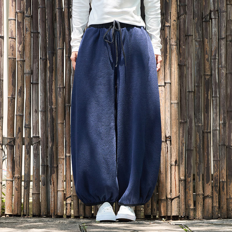 Buddha Stones Winter Men's Pure Color Elastic Cuff Design Cotton 9 Length Pants With Pockets - image 33
