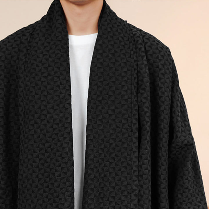 Buddha Stones Winter Jacquard Simple Design Men's Cotton Long Sleeve Kimono - image 24