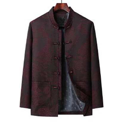 Buddha Stones 2Pcs Commute Tang Suit Frog-Button Men's Long Sleeve Shirt Pants Cotton Clothing Set - image 6