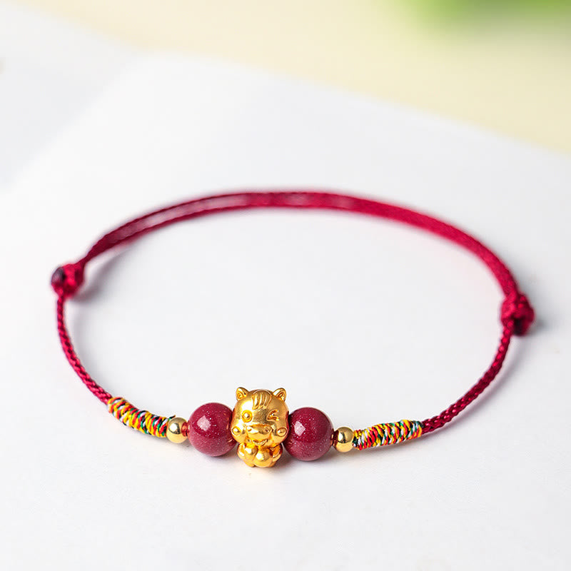 Buddha Stones 999 Sterling Silver Year of the Horse Fu Character Red String Cinnabar Luck Bracelet - image 15