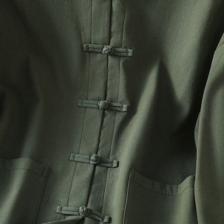 Buddha Stones Winter Frog-button Long Sleeve Cotton Fleece Lined Women's Thermal Jacket With Pockets - image 18