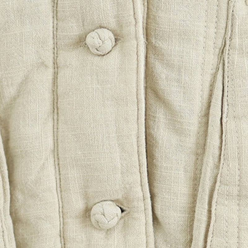 Buddha Stones Winter Solid Long Sleeve Cotton Women's Thermal Jacket With Pockets - image 12