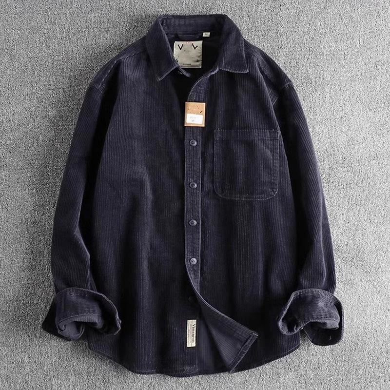 Buddha Stones Solid Color Single Breasted Buttons Men's Long Sleeve Thickened Jacket With Pockets - MidnightBlue - US/UK/AU44，EU54 (4XL) - image 14