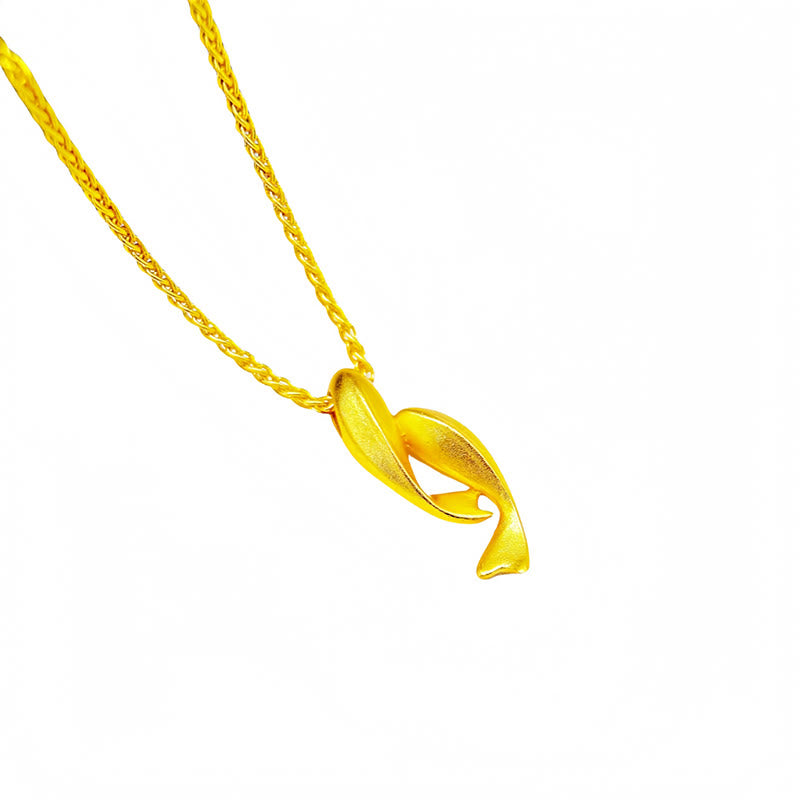 Buddha Stones Double Fish 24k Gold Plated Brass Chain Necklace Pendant - image 4