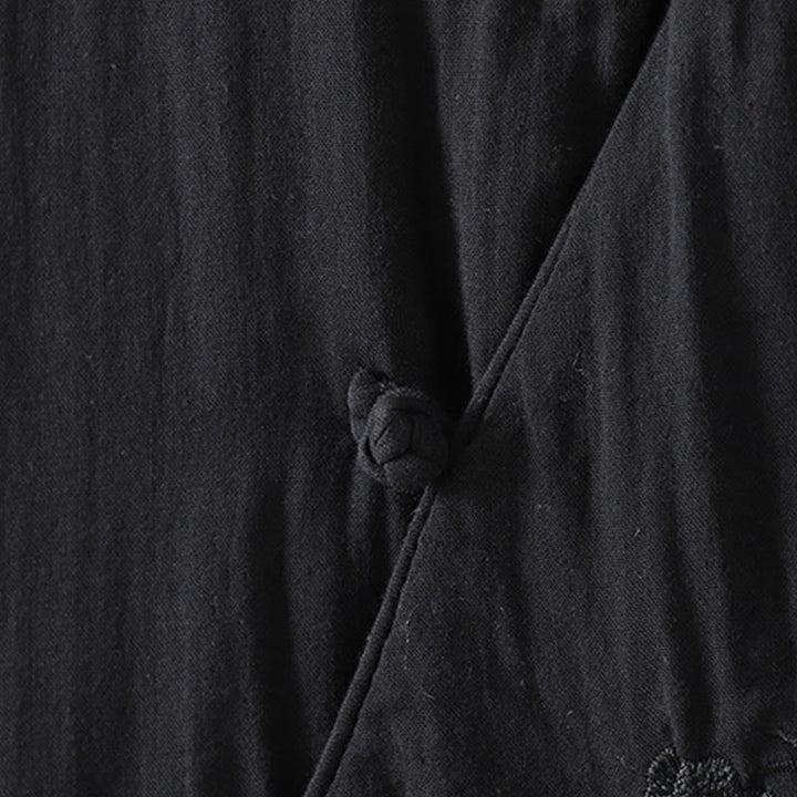 Buddha Stones Winter Solid Flower Long Sleeve Cotton Women's Thermal Jacket - image 16