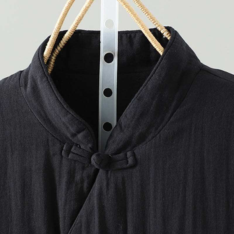 Buddha Stones Winter Solid Flower Long Sleeve Cotton Women's Thermal Jacket - image 15