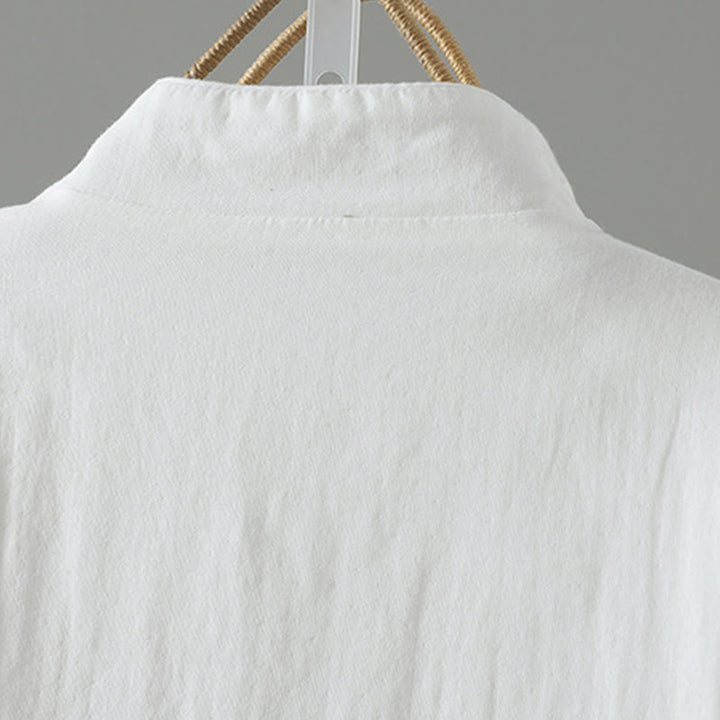 Buddha Stones Winter Solid Flower Long Sleeve Cotton Women's Thermal Jacket - image 33