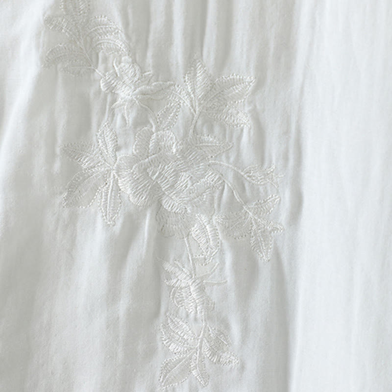 Buddha Stones Winter Solid Flower Long Sleeve Cotton Women's Thermal Jacket - image 36