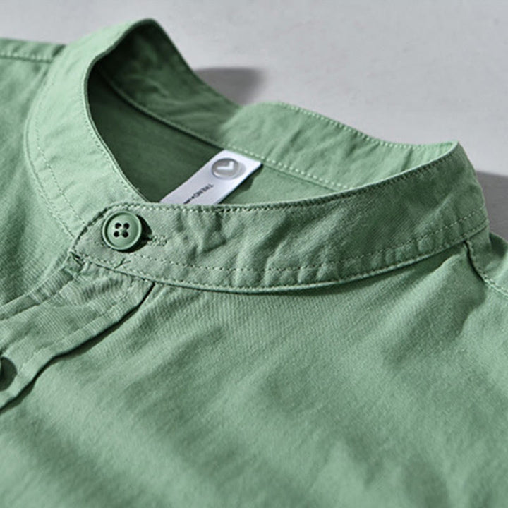 Buddha Stones Crew Neck Solid Color Men's Long Sleeve Cotton Thickened Jacket With Pockets - image 7