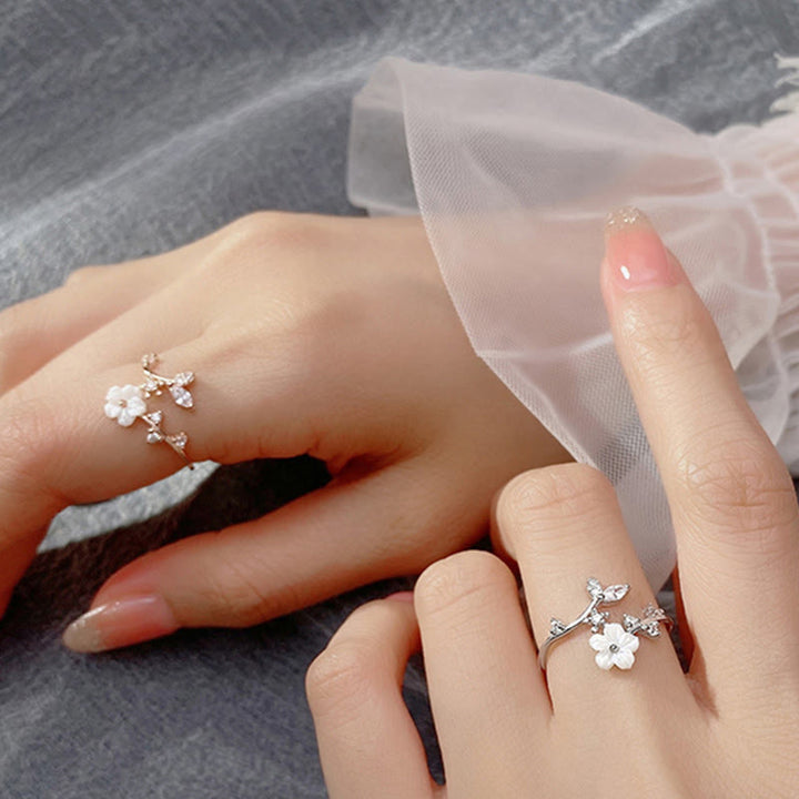 Buddha Stones 925 Sterling Silver White Flower Design Adjustable Blessing Ring - image 12