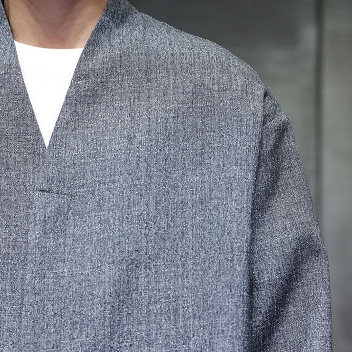 Buddha Stones Spring Fall Solid Color Long Sleeve Men's Jacket - image 9