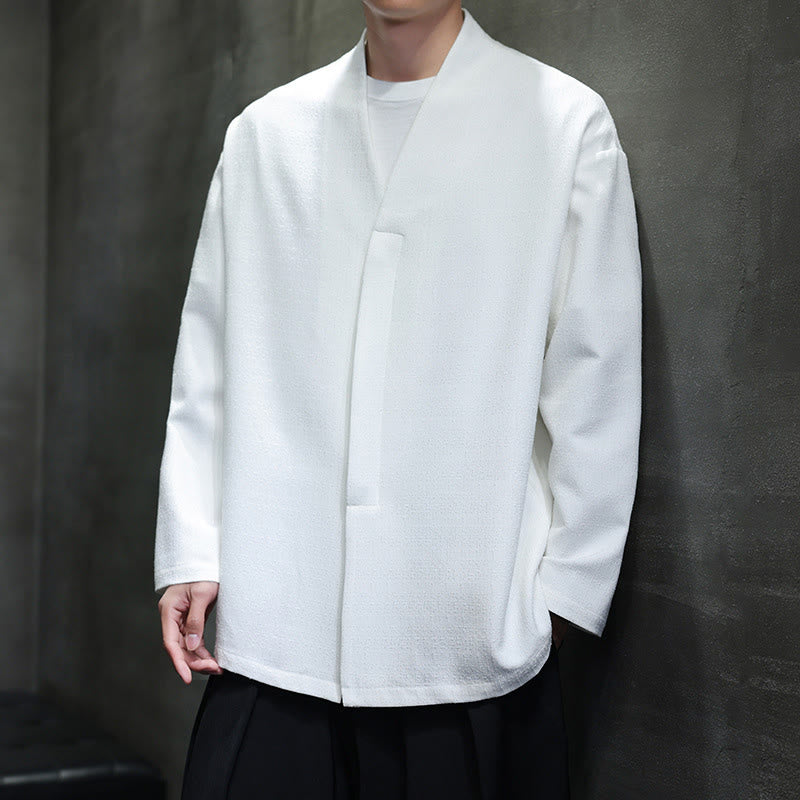 Buddha Stones Spring Fall Solid Color Long Sleeve Men's Jacket - image 16