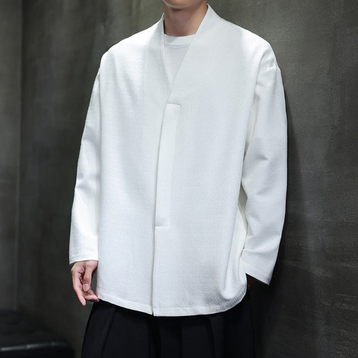 Buddha Stones Spring Fall Solid Color Long Sleeve Men's Jacket - image 16