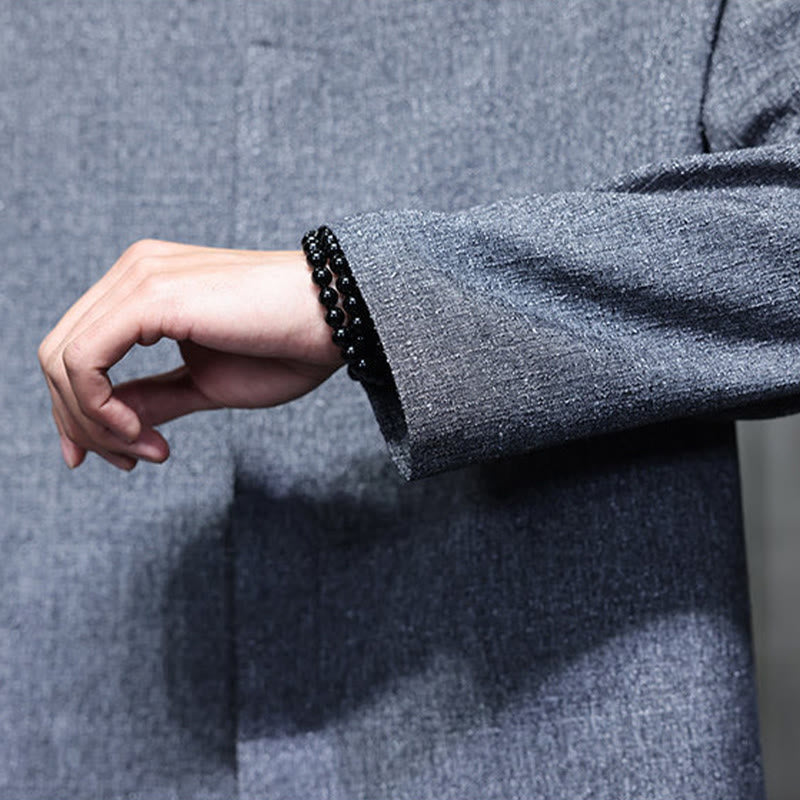 Buddha Stones Spring Fall Solid Color Long Sleeve Men's Jacket - image 11