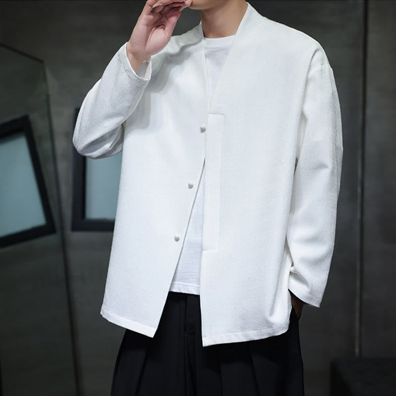 Buddha Stones Spring Fall Solid Color Long Sleeve Men's Jacket - image 18