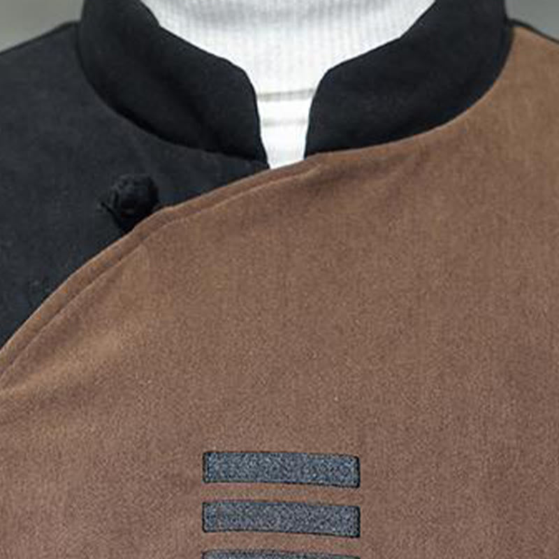 Buddha Stones Winter Yin Yang Tai Chi Corduroy Long Sleeve Men's Jacket With Pockets - image 8