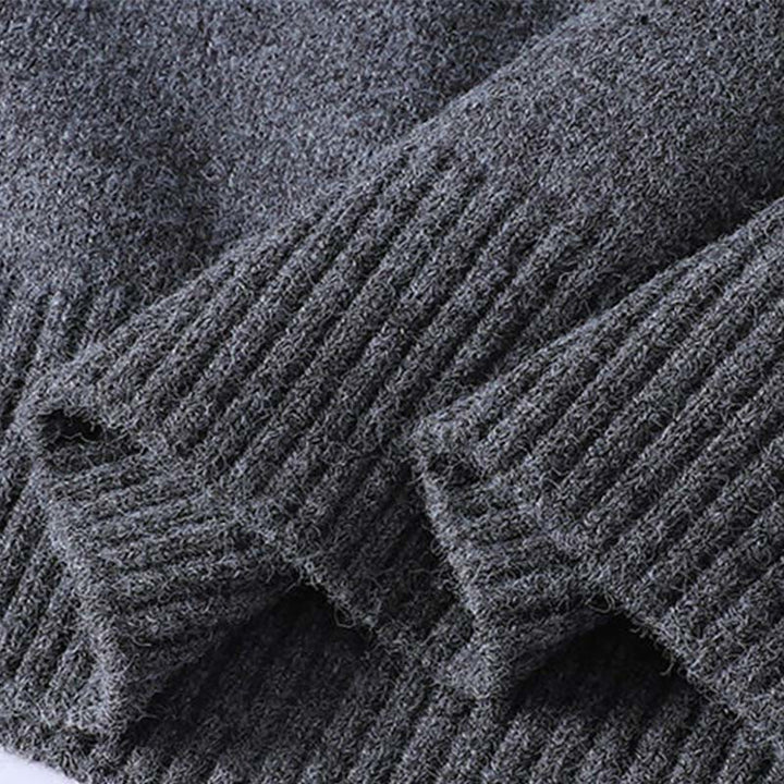 Buddha Stones Winter Buttons Crew Neck Design Warm Men's Long Sleeve Knitted Sweater - image 7