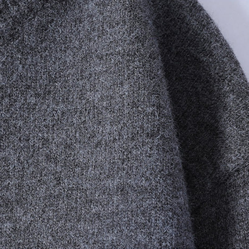 Buddha Stones Winter Buttons Crew Neck Design Warm Men's Long Sleeve Knitted Sweater - image 5