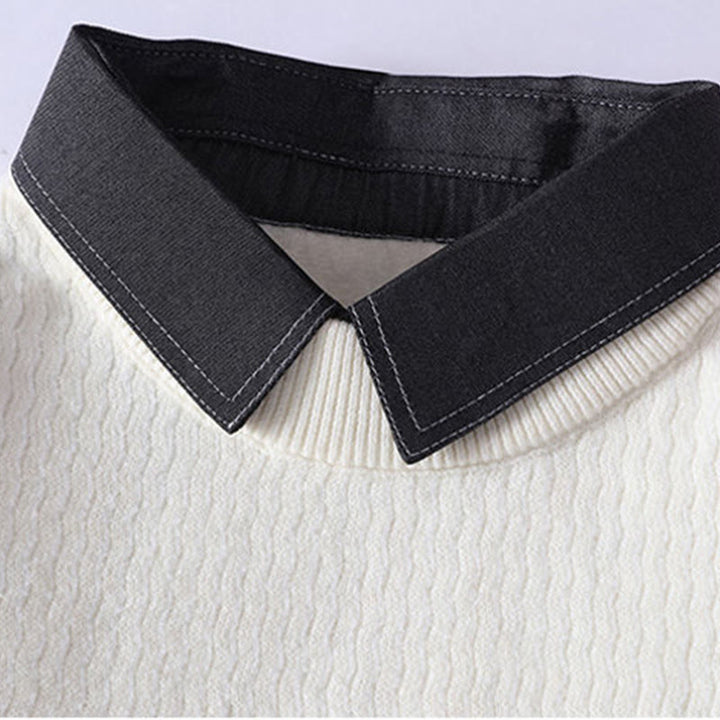 Buddha Stones Winter Stand Collar Design Warm Men's Long Sleeve Knitted Sweater - image 4