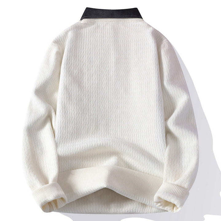 Buddha Stones Winter Stand Collar Design Warm Men's Long Sleeve Knitted Sweater - image 3