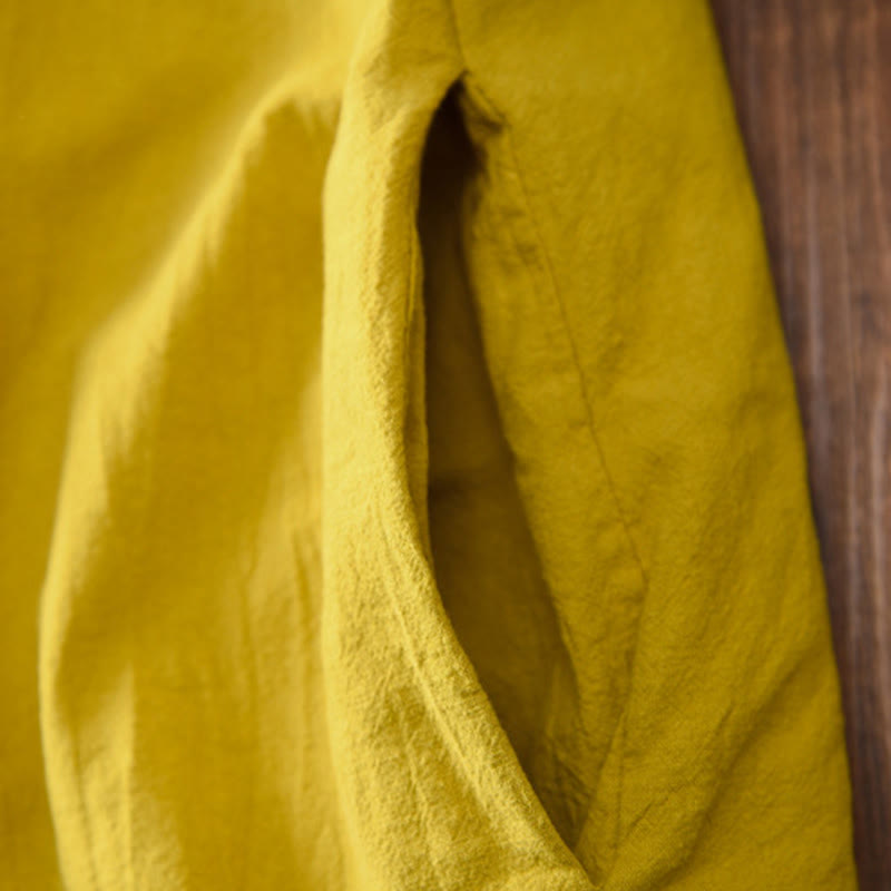 Buddha Stones Winter Solid Frog-Button Long Sleeve Cotton Women's Thermal Jacket With Pockets - image 7