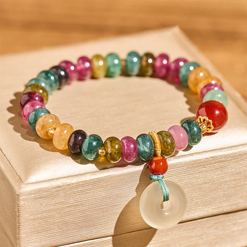 Buddha Stones Peace Buckle Tourmaline Chalcedony Love Bracelet - image 2